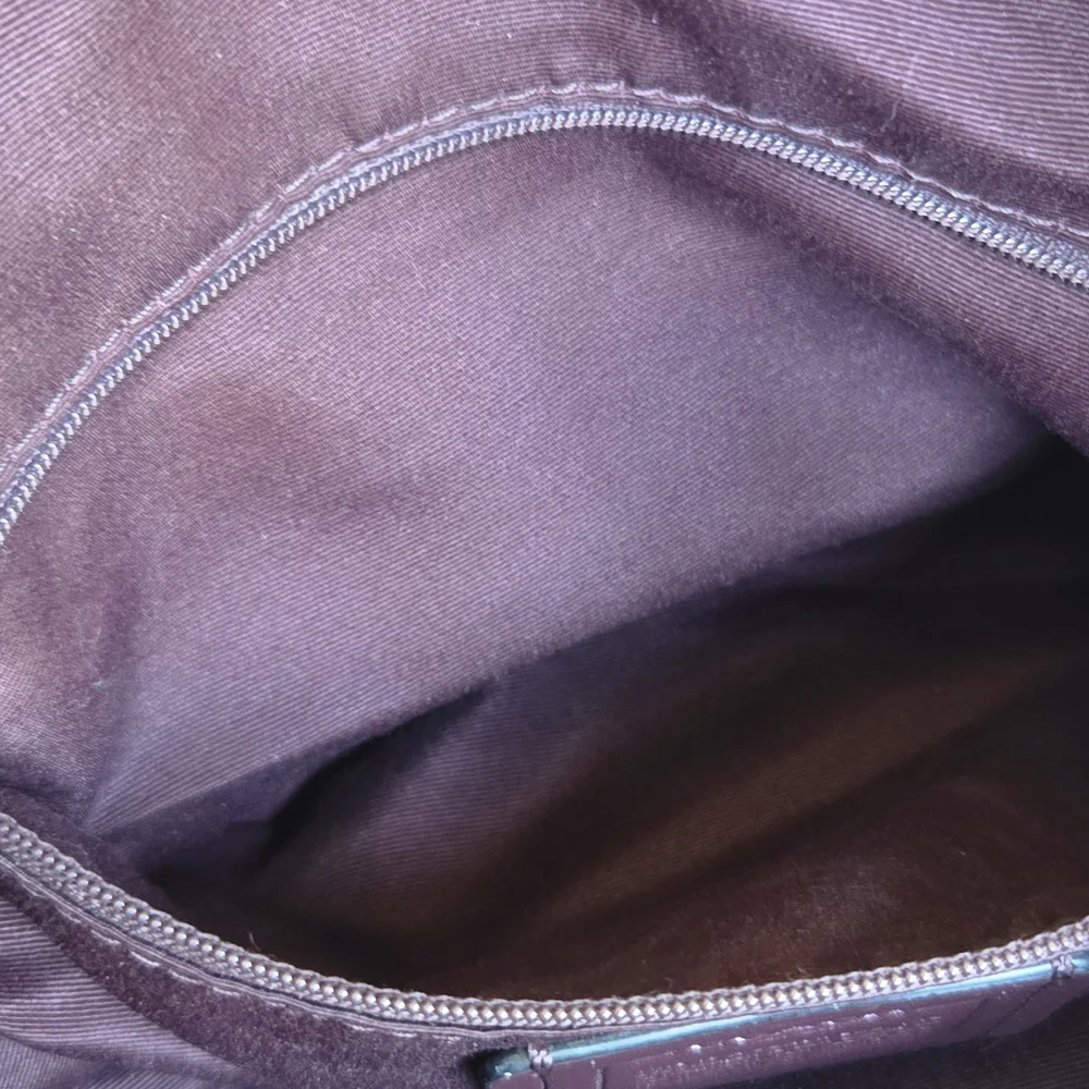 Coach Dark Purple Leather Hobo With Pink Piping & Snakeskin Look Is A Head Turer - Picture 9 of 10